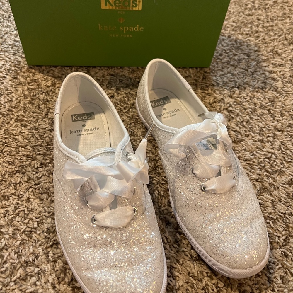 Keds Kate spade Glitter white shoes